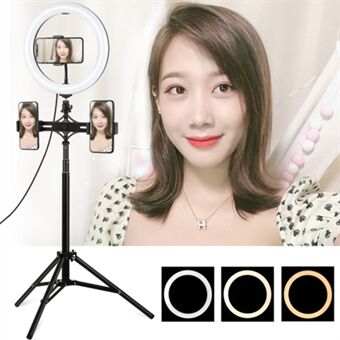 PULUZ PKT3066B 10,2 inch LED Selfie Ring Stand telefoonclipstandaard voor YouTube Blogger-video-opname