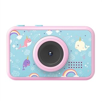AD-G29D 2,4 inch scherm Kids voor/achter dubbele camera draagbare handheld mini-camera met games/filters/frames