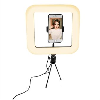 28cm 168-LED Smartphone Foto Vierkante Ring Licht Dimbare Fotografie Studio Verlichting Lampe met Stand