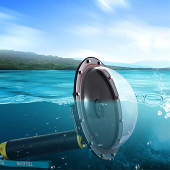 TELESIN GP-DMP-T05 30M Waterdichte Dome Poort Onderwater Behuizing Case Cover met Drijvende Handvat Trigger voor GoPro Hero 7/6/5