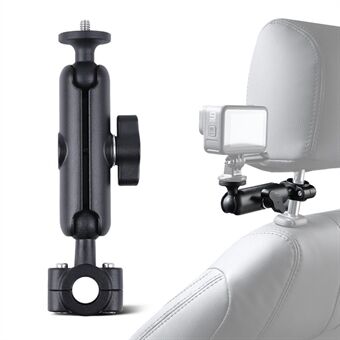 AT1237 360 Graden Draaibare Hoofdsteun voor Auto Achteruitkijkspiegel Montagebeugel met Telefoon Houder Schroef Adapter Kit voor GoPro Action Camera