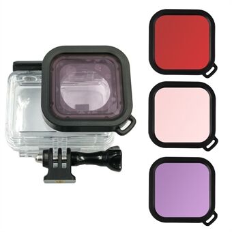 AI19 3 stuks / set rood roze paarse lensfilters voor Insta360 One R waterdichte duiktas