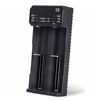 ESSAGER ECDQ-I201 2-slot oplaadbare batterijlader met lithium/Ni-MH batterij LED-indicator
