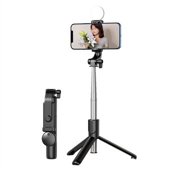 KH1S Intrekbare livestream- Stand voor mobiele telefoon Bluetooth-selfiestickstandaard met invullicht (0,7 m)