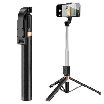 KH6 Draagbare Selfie Stick Stand Uitschuifbaar tot 1,7 m lengte met draadloze afstandsbediening en LED-licht voor Tik Tok Livestream Make-up Fotografie