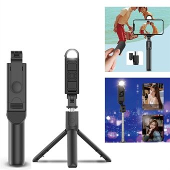S05-S 2 in 1 Bluetooth Selfie Stick Ingebouwde afstandsbediening Opvouwbare standaard met invullicht voor vlogfotografie
