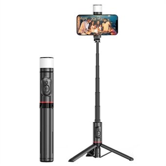Q12S Extendable Selfie Stick Aluminum Alloy Tripod Stand with Fill Light and Wireless Bluetooth Remote Control Tripod Stand