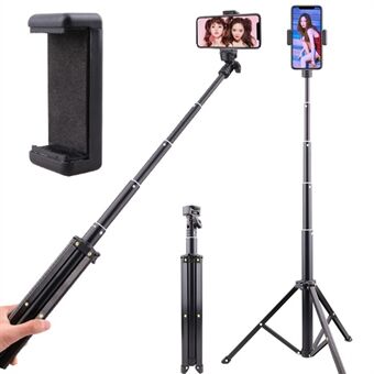 T9 Telescopische telefoonhouder van 140 cm Selfie Stick Livestreaming fotografie Stand met telefoonclip + opbergtas
