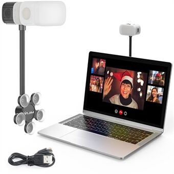 VIJIM CL12 videoconferentielamp met zuignap Verstelbare LED-videolamp Webcamlamp voor livestream Youtube
