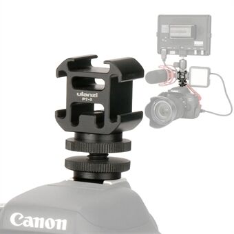 Head 3-kops Cold Shoe-basisstekker Op camerabevestiging Microfoon Invullicht Uitbreiding metalen adapter