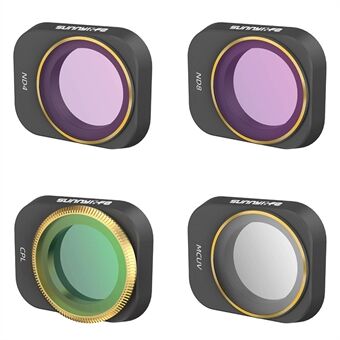 SUNNYLIFE MM3-FI418 voor DJI Mini 3 Pro 4 stks/set MCUV + CPL + ND4 + ND8 filters Optisch glas drone camera lens filters