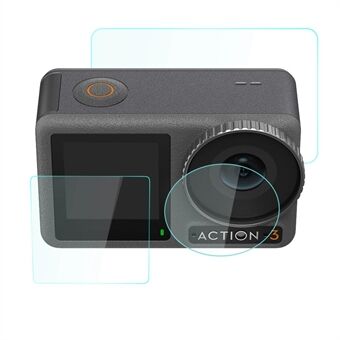 BRDRC voor DJI Osmo Action 3 Camera Gehard Glas Film Explosieveilige Screen Lens Protector Set