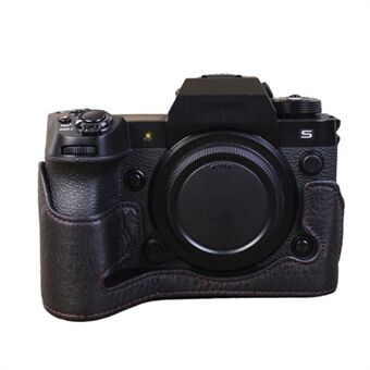 Voor Fujifilm X-H2s Camera Bodem Shell Echt Leer Grote Opening Ontwerp Beschermende Half Body Cover: