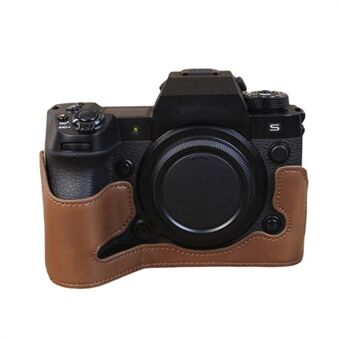 Voor Fujifilm X-H2s PU Leer Anti- Scratch Camera Bodem Cover Grote Opening Ontwerp Beschermende Half Body Case: