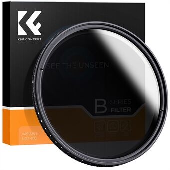 K&F CONCEPT KF01.1114 ND-filter 82 mm variabel ND2-ND400 Ultraslank optisch glas met neutrale dichtheid HD-cameralensfilter met reinigingsdoekje