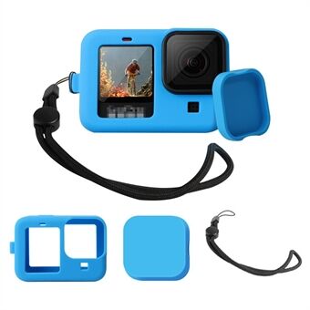 Siliconen cameratas met lensdop Anti-verloren touw voor GoPro Hero9