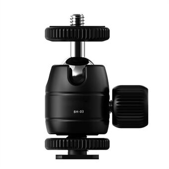 UURIG BH-03 Mini Head met 1/4" Flitsschoen 360-graden roterende gimbal voor camerakooi LED-videolampmonitor