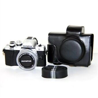PU lederen camera beschermhoes + riem voor Olympus OM-D E-M10 Mark II / E-M10 / E-M10 MarkIII digitale camera