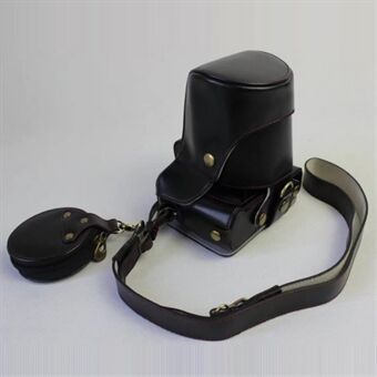 Beschermhoes in PU-leer + riem + cameralenshoes voor Fujifilm X-E3 (Long-focus Edition) camera - zwart