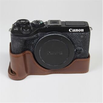 Camerabeschermingsbasis van echt leer, semi-case voor Canon EOS M6 Mark II / EOS M6II
