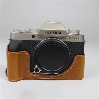 PU lederen camera halve hoes voor Fujifilm Fuji X-T200 / XT200