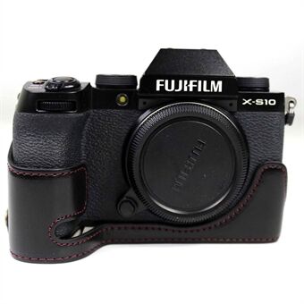 Onderkant van PU-lederen camerabehuizing met batterijopening voor Fujifilm X-S10