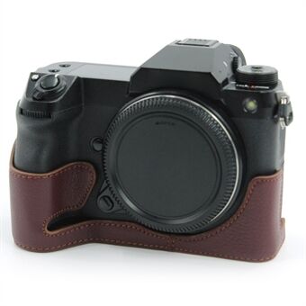 Camera Bodem Case Lederen Beschermende Half Body Cover met batterij opening voor Fuji GFX 100S