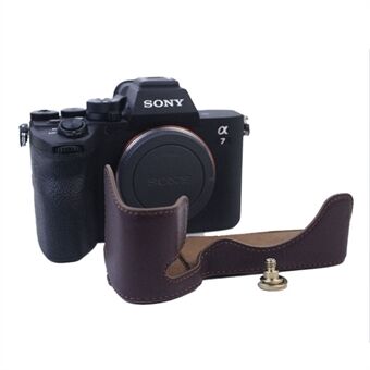 Schokbestendige Camera Cover Lederen Camera Bodem Case Beschermhoes voor Sony A7M4/A1/A7S III/A7S3 Camera