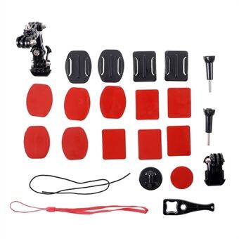 AT833 23-in-1 Helm Chin Jaw Swivel Montage Kit voor GoPro Hero4 Session / Hero 7/6/5/4/3 +/3/2/1 / SJCAM Action Camera\'s