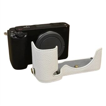 Voor Sony ZV-E1 Half Body Cover Echt Koe Lederen Camera Onderkant Case met Batterij Opening
