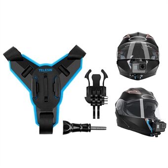 TELESIN GP-HBM-MT6 For GoPro/DJI Osmo Action Motorcycle Helmet Chin Mount Holder Camera Bracket Stand