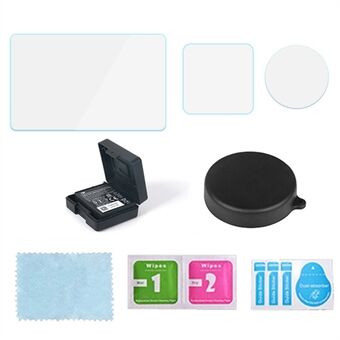 Screenprotectorset van gehard glas voor DJI Osmo Action 3 Sportcamera Batterijhouder + lensdop Accessoires voor actiecamera\'s