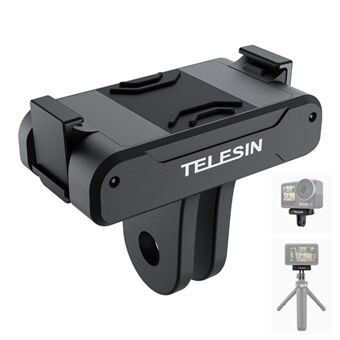 TELESIN OA-TPM-T04 Voor DJI Action 3 Nylon + aluminiumlegering Magnetische tweeklauwcamera-adapter