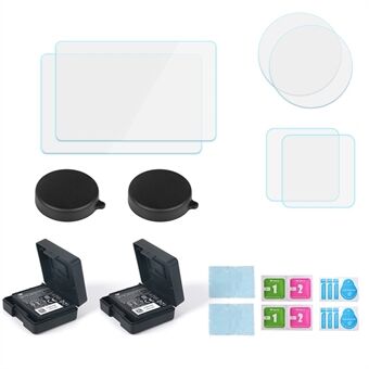 6 Stks/set Voor DJI Osmo Action 3 Batterij Opbergdoos Lens Cover Gehard Glas Screen Protector