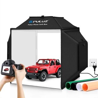PULUZ PU5042 40cm opvouwbare 5500K studio-opnametent Softbox Fotografieverlichtingsset met 4 kleuren PVC-achtergronden (zwart, oranje, wit, groen)