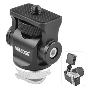 VELEDGE V1 Camera Mount Adapter voor Mini Monitor Mic Fill Light Verstelbare Metalen Gimbal 360 Graden Draaibaar