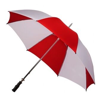 Paraplu hand die opent 120 cm wit/rood