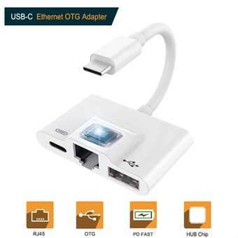 Type-C naar RJ45 Ethernet OTG-adapter Bedrade LAN-kaart Ethernet USB OTG HUB HD-videoadapter