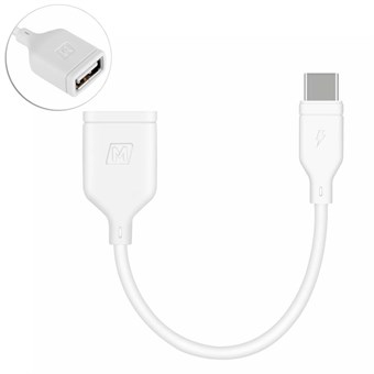 USB-C naar USB Adapter - Ondersteunt OTG-functie - 15 cm - Wit