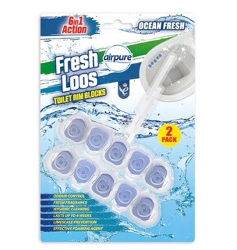 AirPure Fresh Loos 6 i 1 WC-Blok - Ocean Fresh - 1 Dubbele Verpakking