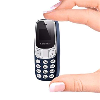 \'S Werelds kleinste mini mobiele telefoon met dubbele SIM - grijs